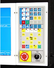 M-400 CNC operators control panel.  Intuitive design with useful tools for the CNC operator.