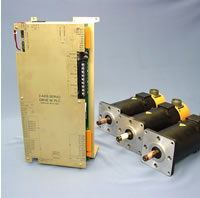 Digital DC servo drive and motor.  All three axes on one card with I/O and spindle control!  Fiber optically controlled!