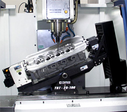 Cylinder Head Porting tilting CNC rotary table.