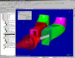 CNC Porting software, Mastercam X2 screen shot showing CNC intake ports.