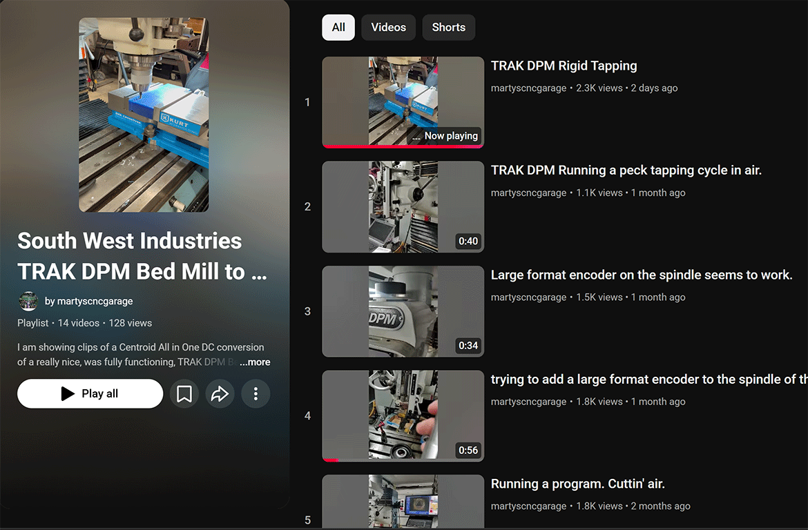 ProtoTrak Trak DPM CNC milling machine upgrade videos