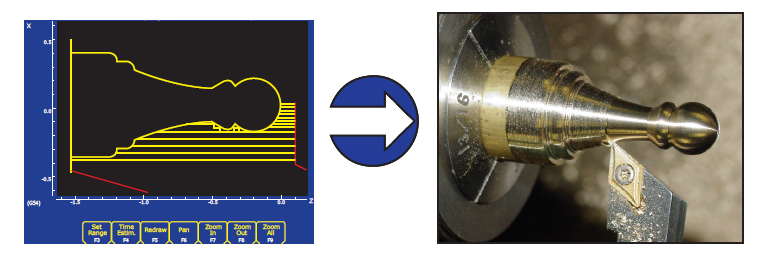 cnc lathe part program graphics