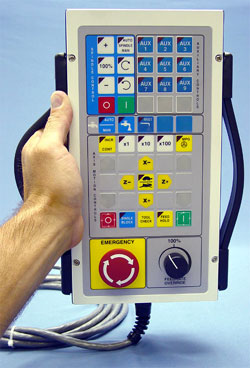 CENTROID Operators remote control pendant.  T-39 Pendant, take the contro to where the work is.  Makes for easy part and tool touch off.